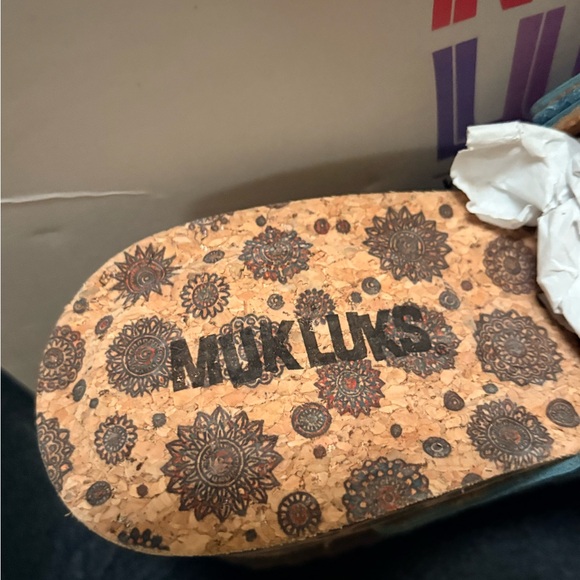 Muk Luks | BNIB "Winona" 2-Strap Wedge Sandals - Women's 8, Blue/Tan - Picture 3 of 10